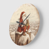 Countdown des Weihnachtsmannes - Weihnachtsmann Große Wanduhr (Winkel)