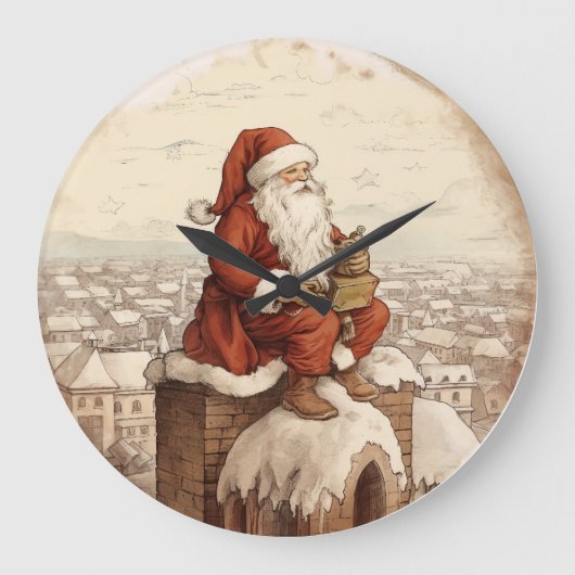 Countdown des Weihnachtsmannes - Weihnachtsmann Große Wanduhr (Vorderseite)