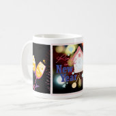 Countdown für das neue Jahr: Feuerwerke und Feierl Kaffeetasse (Vorderseite Links)