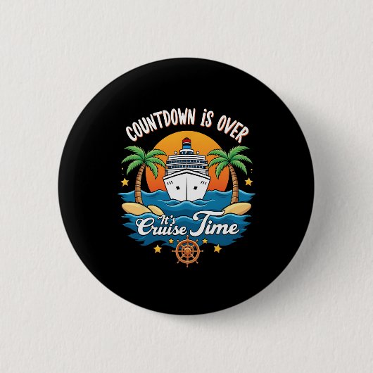 Countdown Ist Vorbei Es Ist Kreuzfahrtzeit Männer Button (Vorderseite)