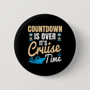 Countdown ist vorbei, es ist Kreuzfahrtzeit, Ozean Button