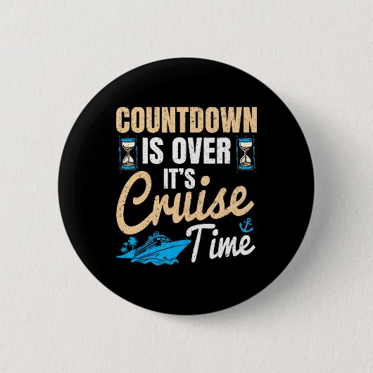 Countdown ist vorbei, es ist Kreuzfahrtzeit, Ozean Button (Vorderseite)