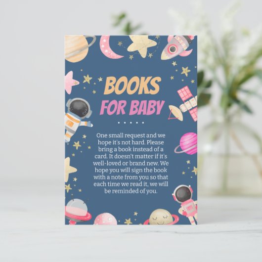 Countdown Space Girl Books for Baby Begleitkarte (Stehend Vorderseite)