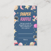 Countdown Space Girl Diaper Raffel Ticket Begleitkarte (Vorderseite)