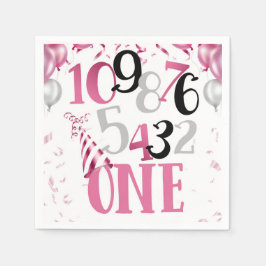 Countdown zu einem Party Napkins Pink Serviette