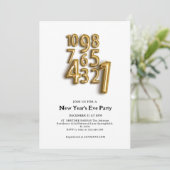 Countdown zu Silvester Party Ballon Letters Einladung (Stehend Vorderseite)