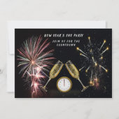 Countdown zum Silvesterabend-Party für Feuerwerksk Einladung (Vorderseite)