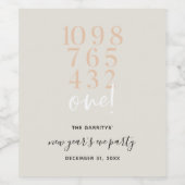 Countdown zum Silvesterabend-Party Weinetikett (Einzelnes Label)