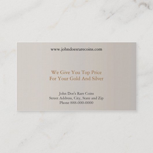 Counter Dealer-Visitenkarte Visitenkarte (Rückseite)