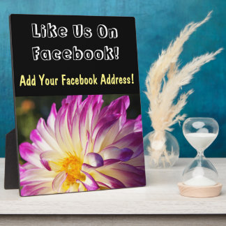 Counter Schild wie Uns auf Facebook! Schild Fotoplatte