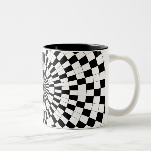 Counter Spirals von Kenneth Yoncich Zweifarbige Tasse (Rechts)