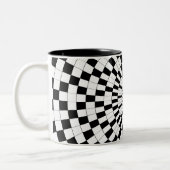 Counter Spirals von Kenneth Yoncich Zweifarbige Tasse (Links)
