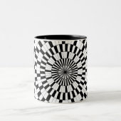 Counter Spirals von Kenneth Yoncich Zweifarbige Tasse (Mittel)