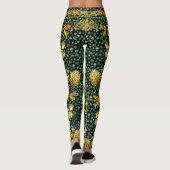 Countess Gold Chain Floral Kleeblatt Black Leggings (Rückseite)