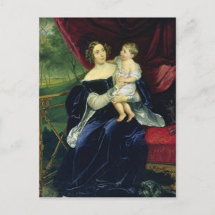 Countess Olga Ivanovna Orlov mit ihrer Tochter Postkarte