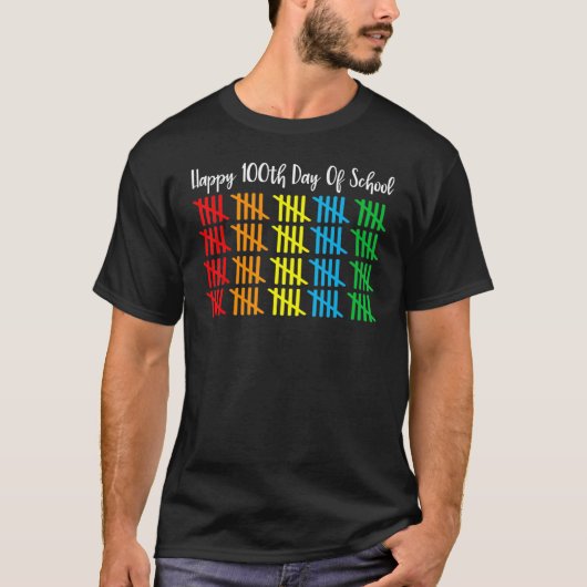 counting 100 lines tally marks happy 100th day of  T-Shirt (Vorderseite)