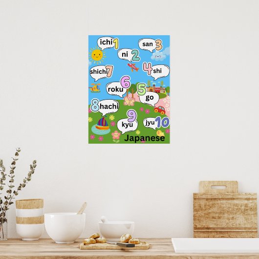 Counting 1 bis 10 in Japanisch Poster (Küche)