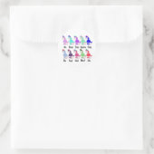 Counting French Poodle Runder Aufkleber (Tasche)