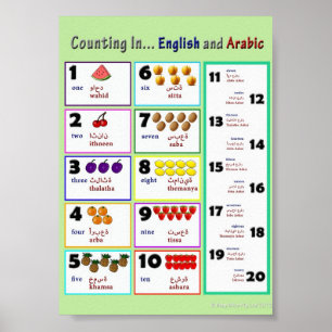 Counting In.. Englisch und Arabisch Poster