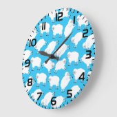 Counting Sheep Blue Nursery Pattern Große Wanduhr (Winkel)