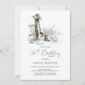 Country and Western Winter 30th Birthday Party Einladung (Vorderseite)