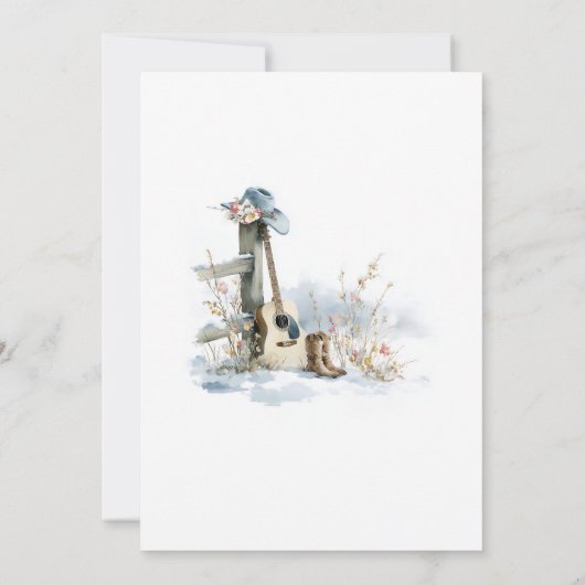 Country and Western Winter 40th Birthday Party Einladung (Rückseite)