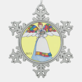 Country Angel (blau) Snowflake Ornament