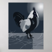 Country Animal Rooster Dark Blue Kitchen Wall Art Poster (Vorne)