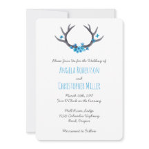 Country Antlers Blue Wedding