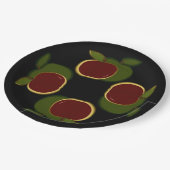 Country Äpfel schwarzer Hintergrund Pappteller (Schrägansicht)