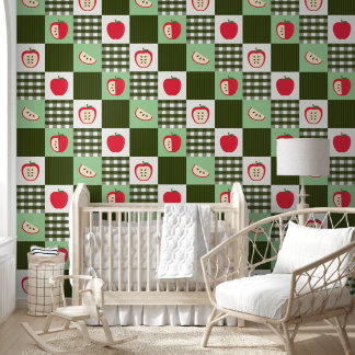 Country Apple Amish Quilt Cartoon Original-Muster Tapete