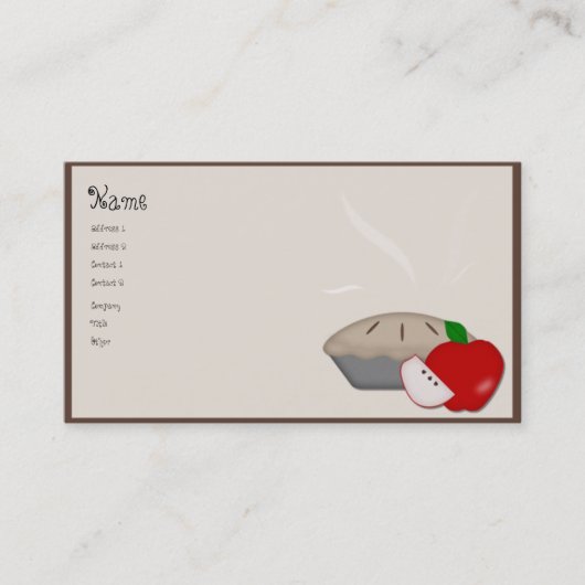Country Apple Pie Business Card Visitenkarte (Vorderseite)