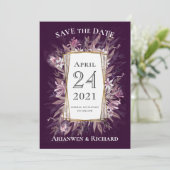 Country Art Blumenhochzeit speichern das Datum Ein Einladung (Stehend Vorderseite)