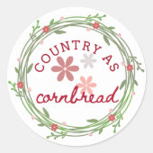 Country as Cornbread Sticker (Vorderseite)