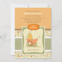 Country Baby Dusche Einladung