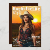 Country Bachelorette Magazine Cover Einladung (Vorne/Hinten)