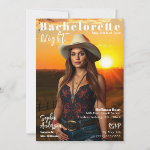 Country Bachelorette Magazine Cover Einladung