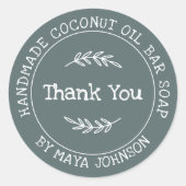 Country Balsam Green Handmade Vielen Dank Runder Aufkleber (Vorderseite)