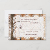 Country Bard Lace Twine Wedding RSVP Cards (Vorderseite)