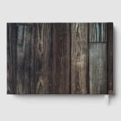 Country Barn Holz String Lights Mr & Mrs. Wedding Gästebuch (Rückseite)