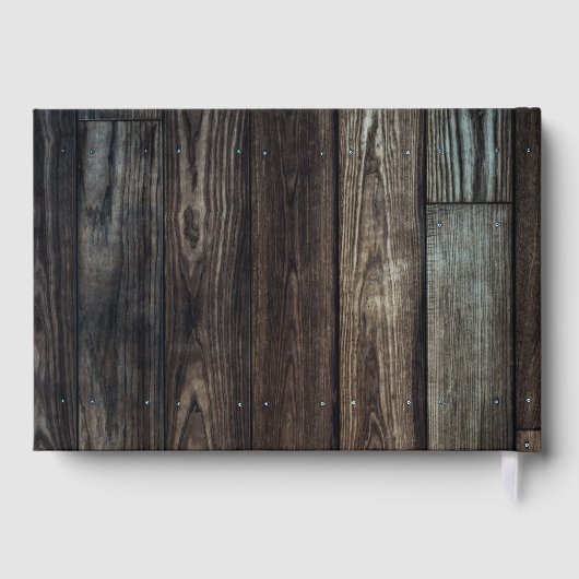 Country Barn Holz String Lights Mr & Mrs. Wedding Gästebuch (Rückseite)