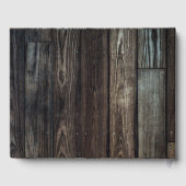 Country Barn Holz String Lights Mr & Mrs. Wedding Gästebuch (Rückseite)