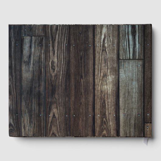 Country Barn Holz String Lights Mr & Mrs. Wedding Gästebuch (Rückseite)