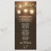 Country Barn Rustic Mason Jar Hochzeitsprogramme Programm (Rückseite)