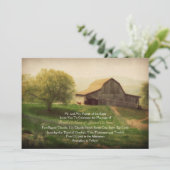 Country Barn Vintage Hochzeit Einladung (Stehend Vorderseite)