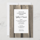 Country Barn Wood Paares Polterabend Einladung (Vorderseite)