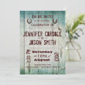 Country Barn Wood Typografy Hochzeit Einladungen (Stehend Vorderseite)