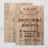 Country Barn Wood Typografy Hochzeit Einladungen (Vorne/Hinten)