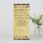 Country Barn Wood Vintag Paper Wedding Program Programm (Stehend Vorderseite)