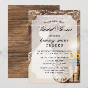 Country Barnwood Brautparty Einladung